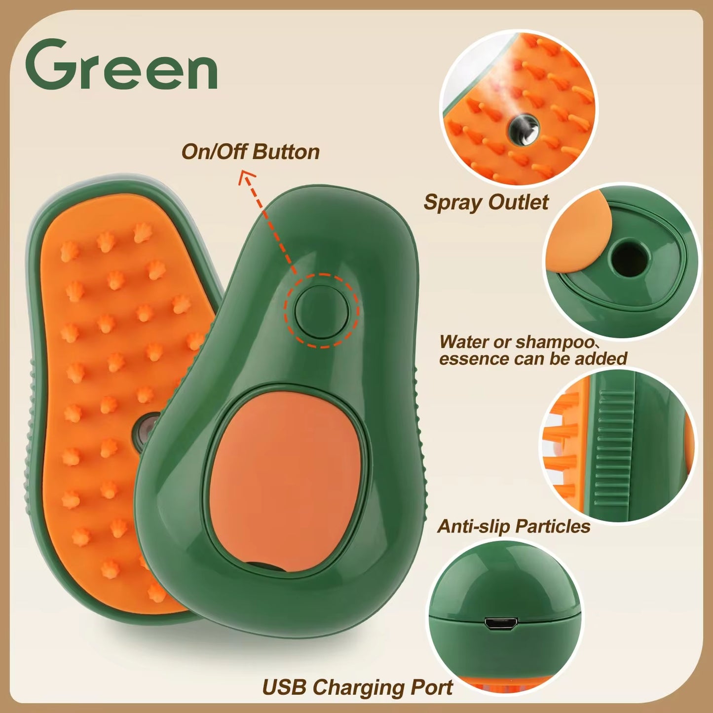 3-in-1 Electric Pet Grooming Steam Brush