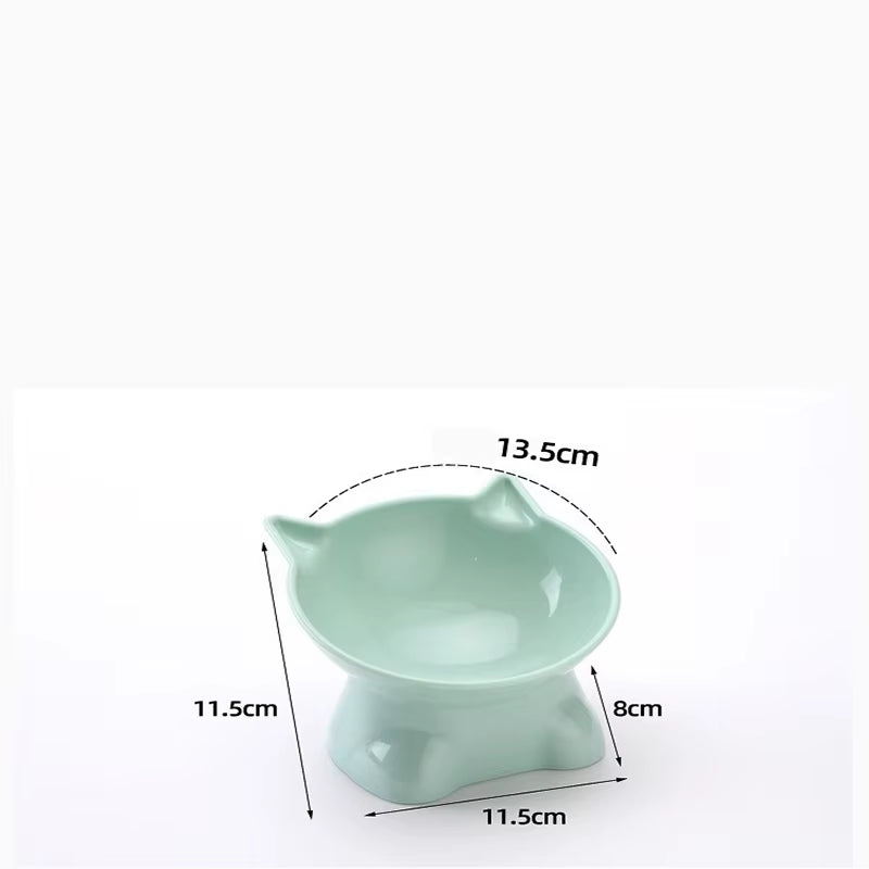 Elevated Tilted Cat Food & Water Bowl