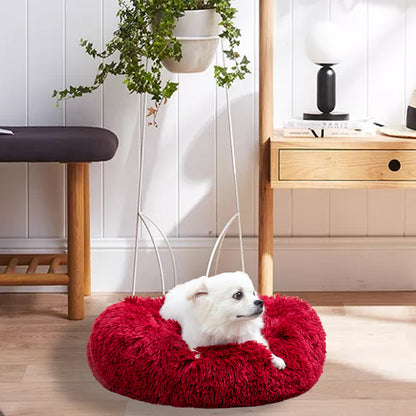 Fluffy Calming Donut Pet Bed