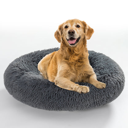 Fluffy Calming Donut Pet Bed