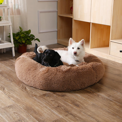 Fluffy Calming Donut Pet Bed