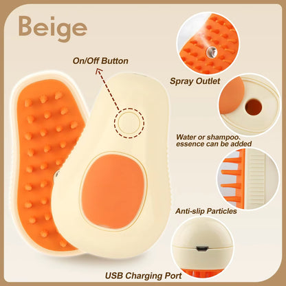 3-in-1 Electric Pet Grooming Steam Brush