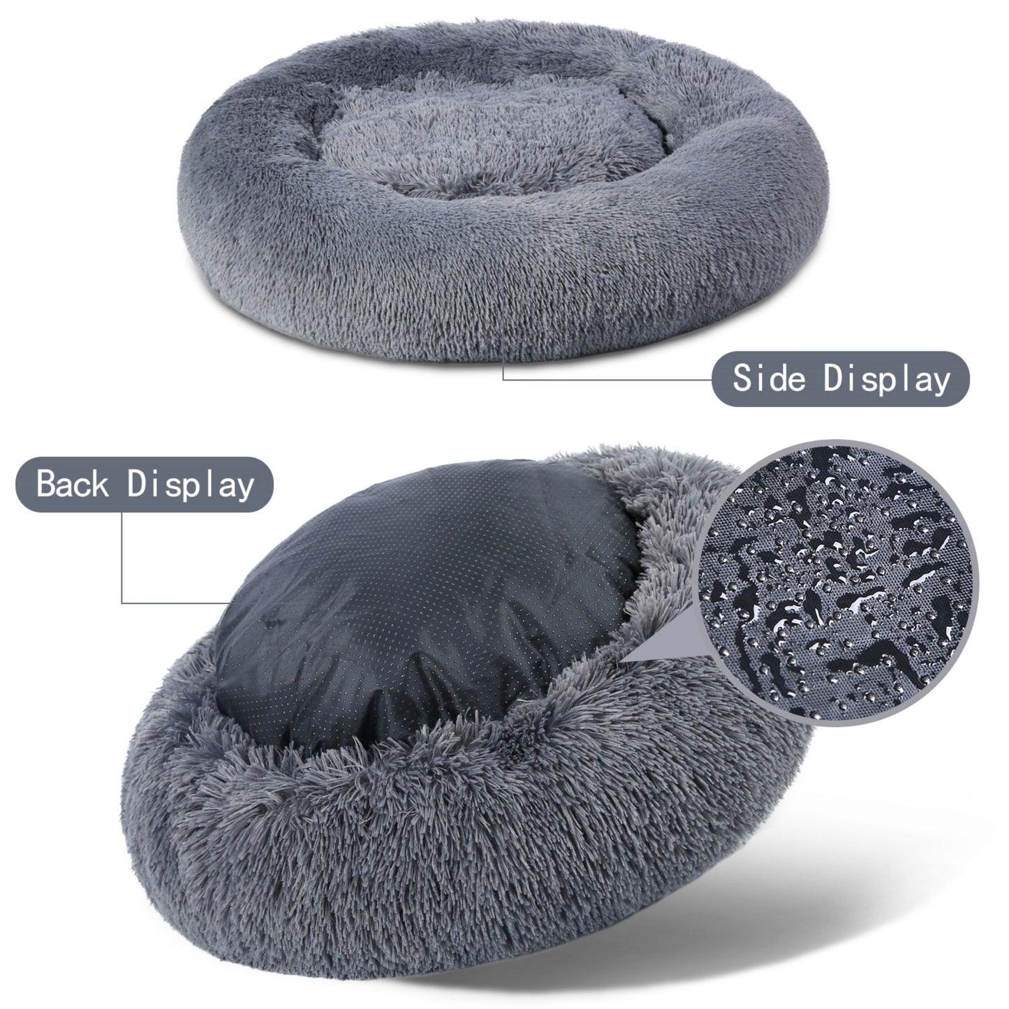 Fluffy Calming Donut Pet Bed