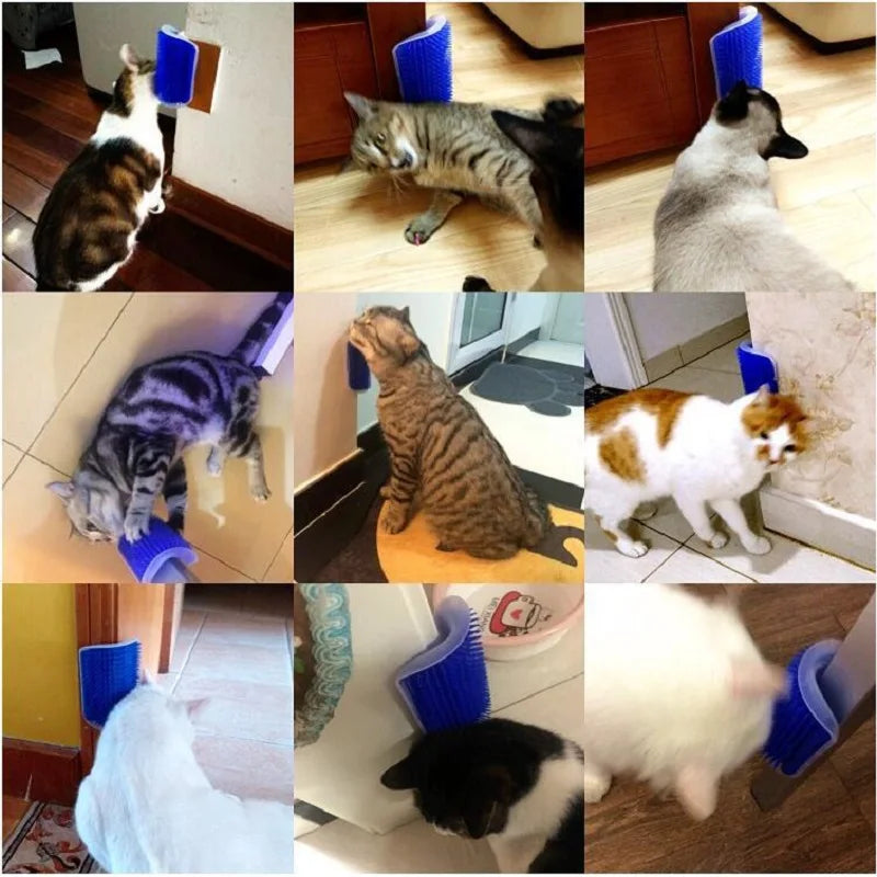 Self-Grooming Cat Scratcher & Massage Brush