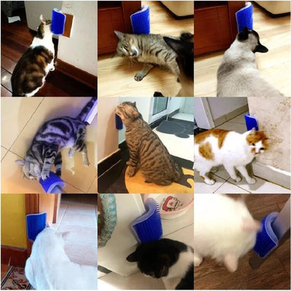 Self-Grooming Cat Scratcher & Massage Brush