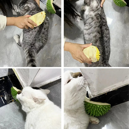Self-Grooming Cat Scratcher & Massage Brush