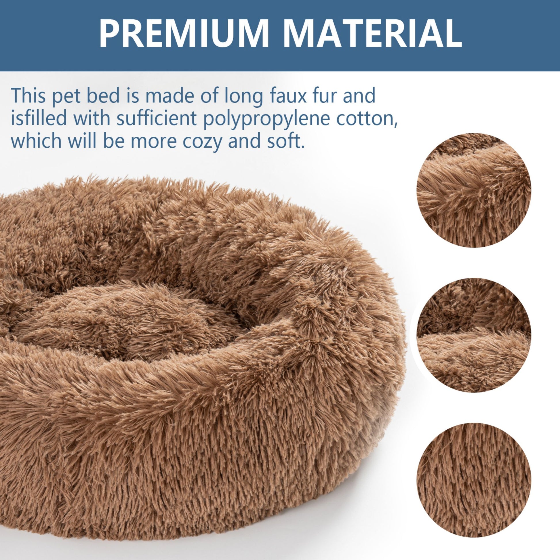 Fluffy Calming Donut Pet Bed