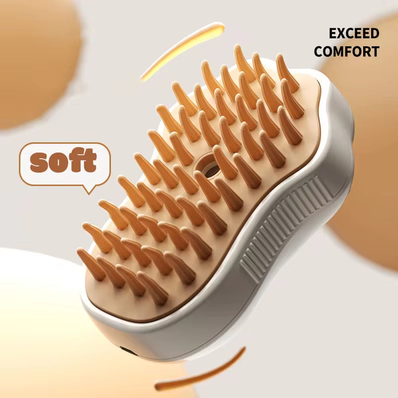 3-in-1 Electric Pet Grooming Steam Brush
