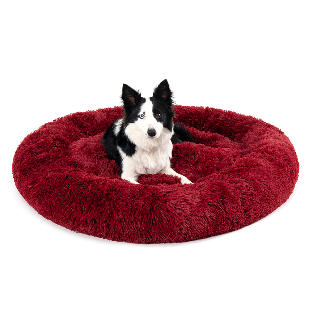 Fluffy Calming Donut Pet Bed