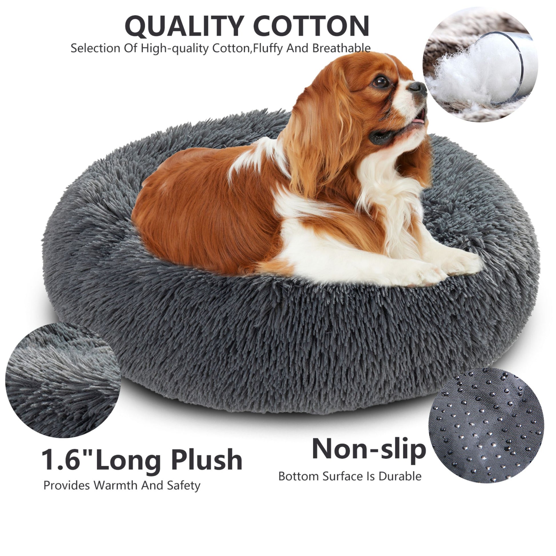 Fluffy Calming Donut Pet Bed