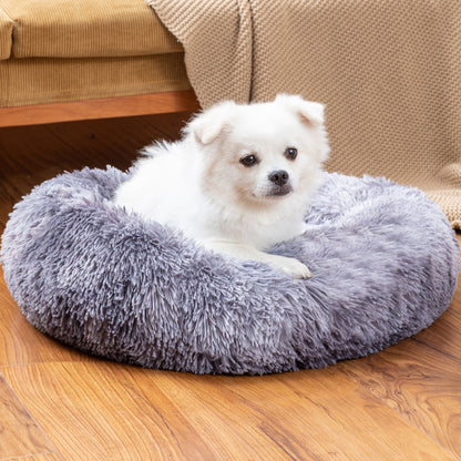 Fluffy Calming Donut Pet Bed