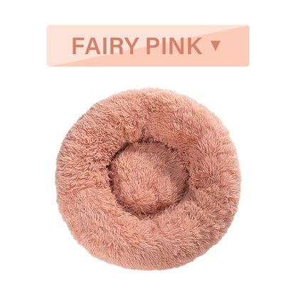 Fluffy Calming Donut Pet Bed