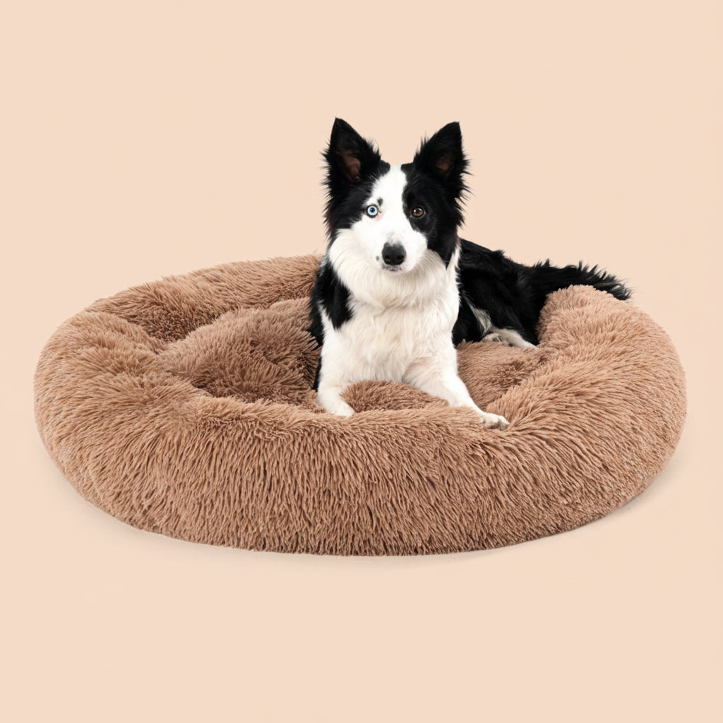 Fluffy Calming Donut Pet Bed