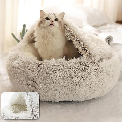 Cozy Plush Hooded Pet Bed
