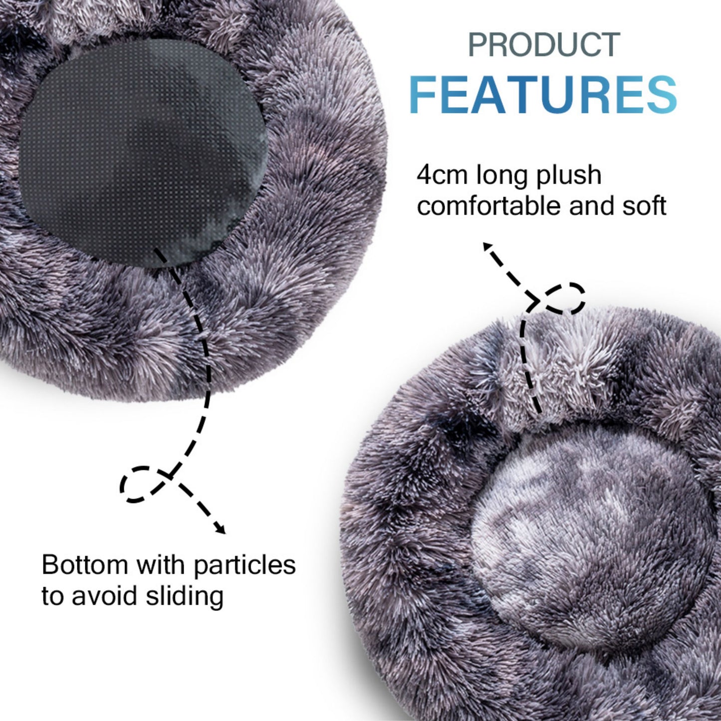 Fluffy Calming Donut Pet Bed