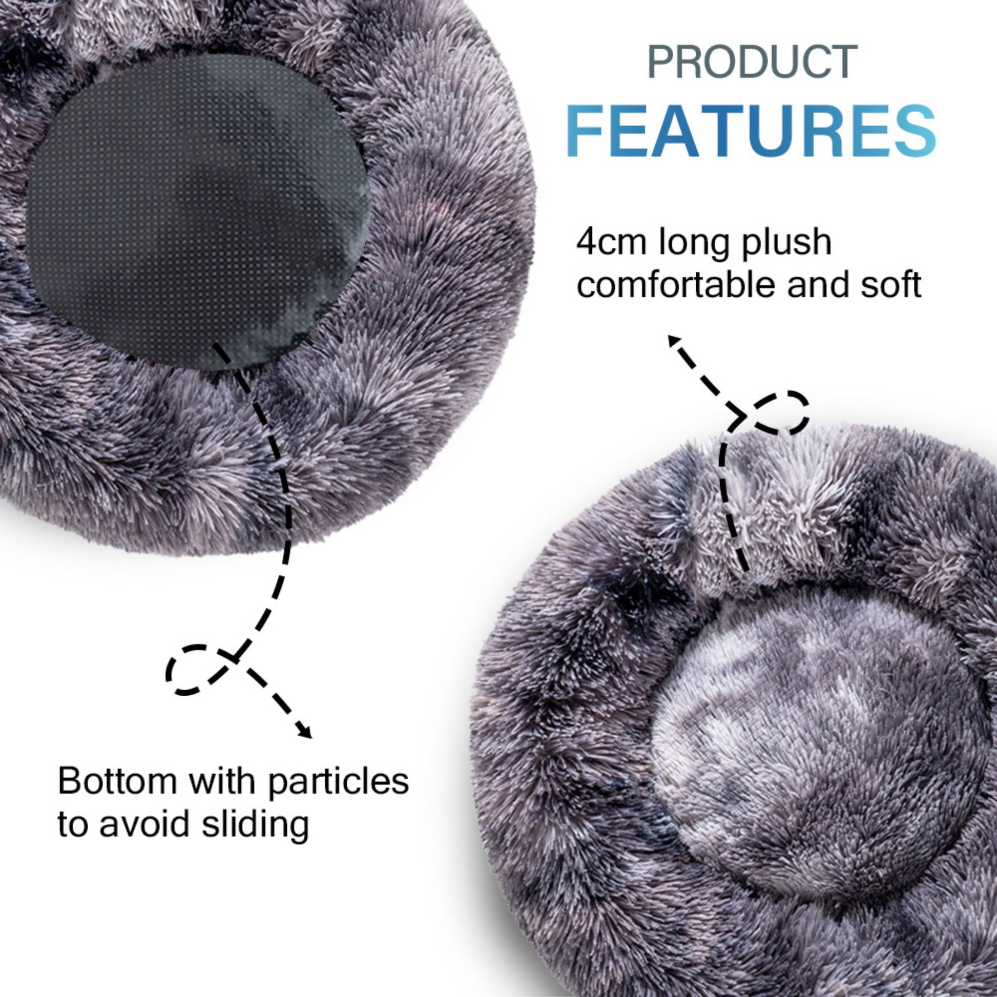 Fluffy Calming Donut Pet Bed