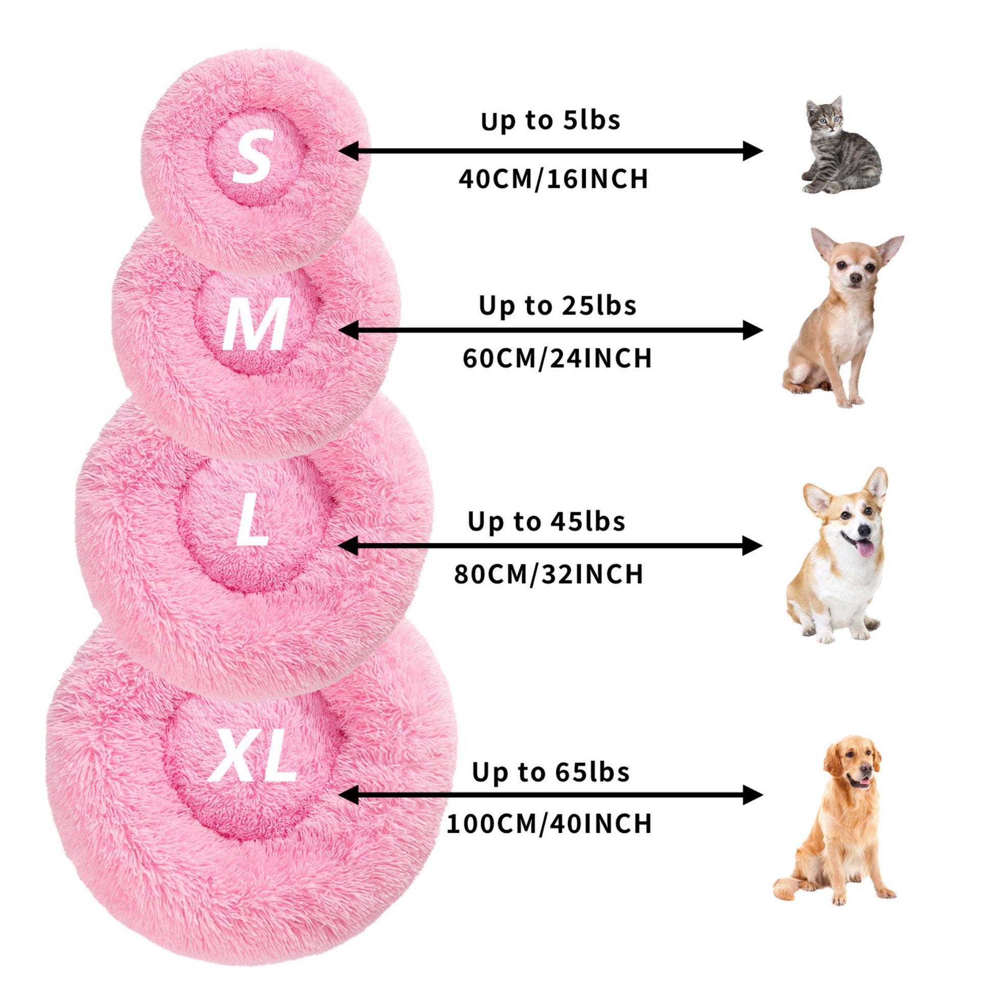 Fluffy Calming Donut Pet Bed
