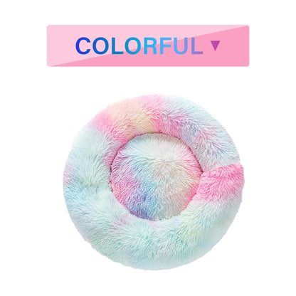 Fluffy Calming Donut Pet Bed