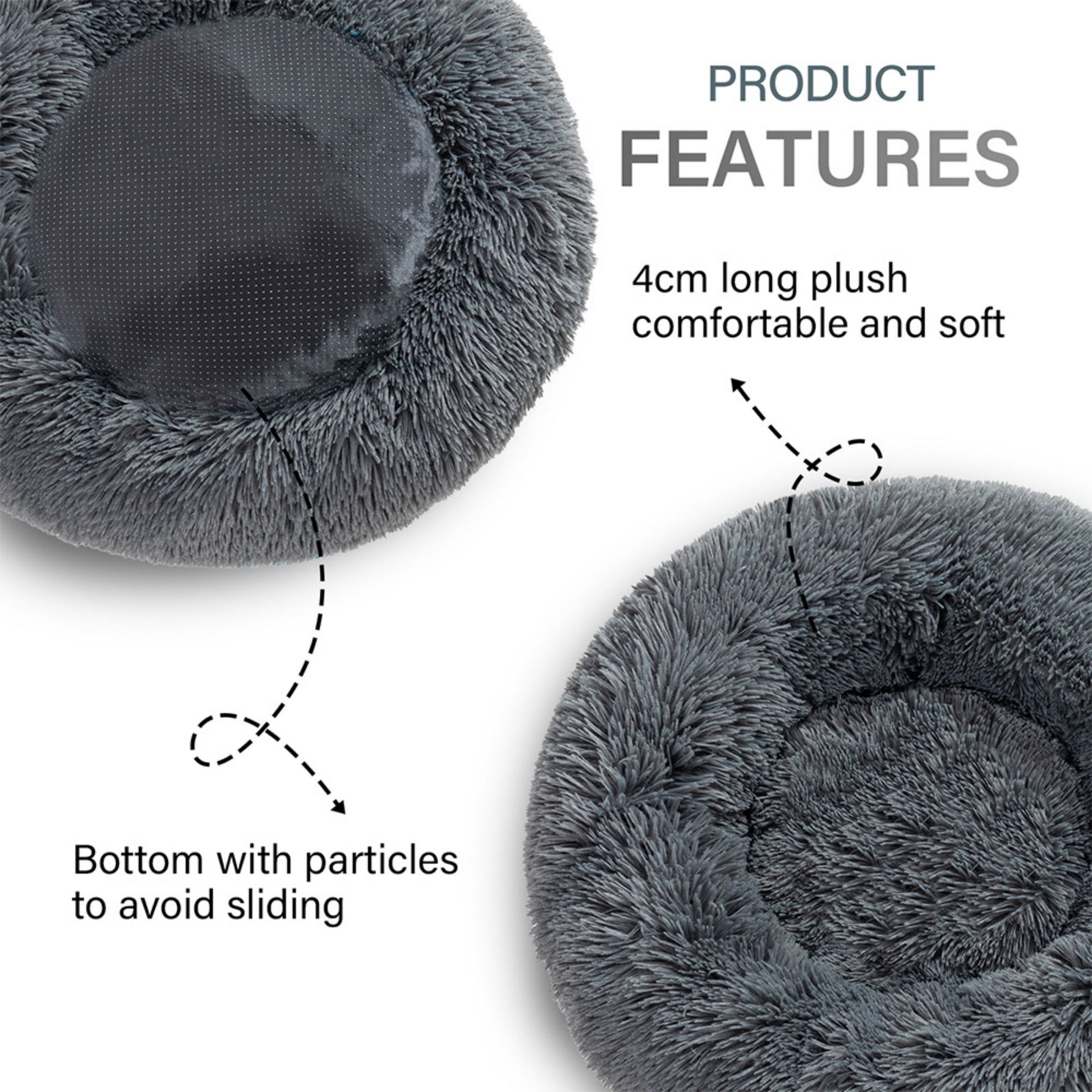 Fluffy Calming Donut Pet Bed