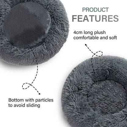 Fluffy Calming Donut Pet Bed