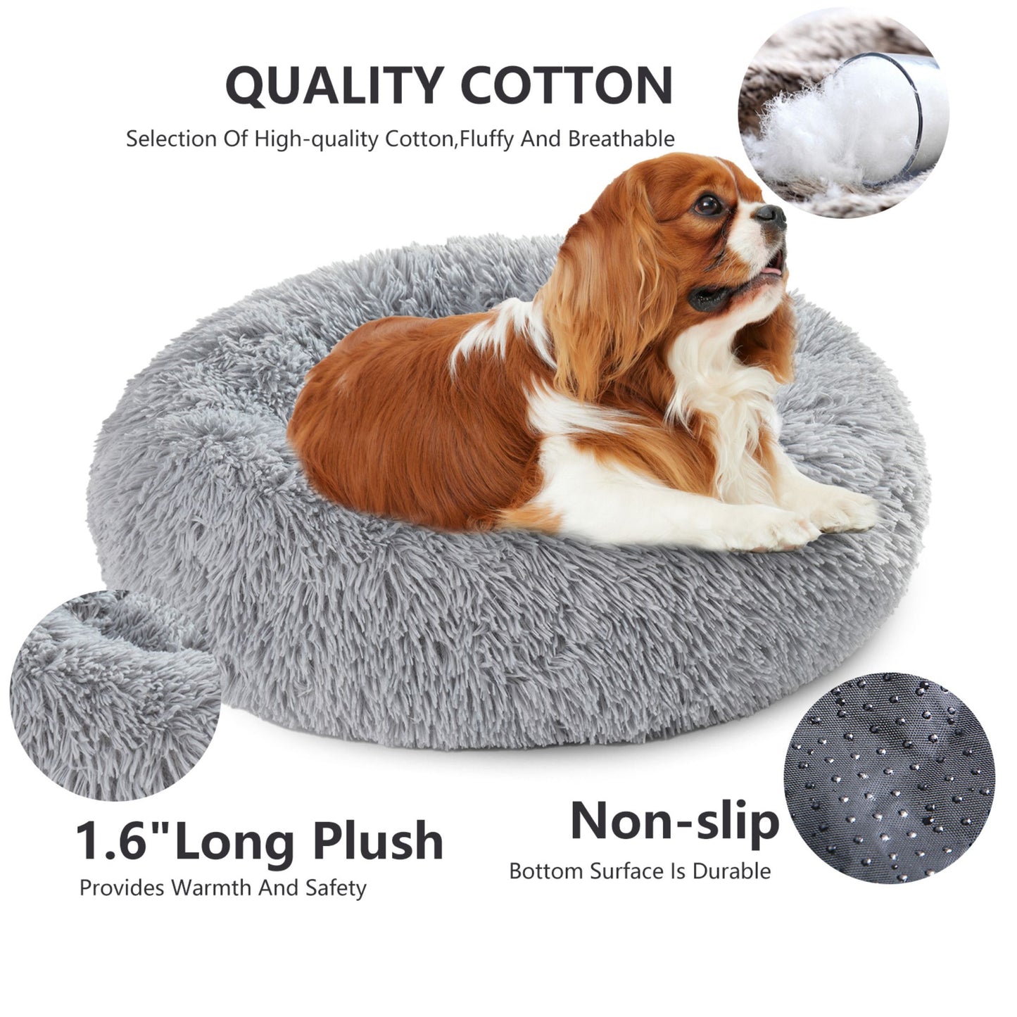 Fluffy Calming Donut Pet Bed