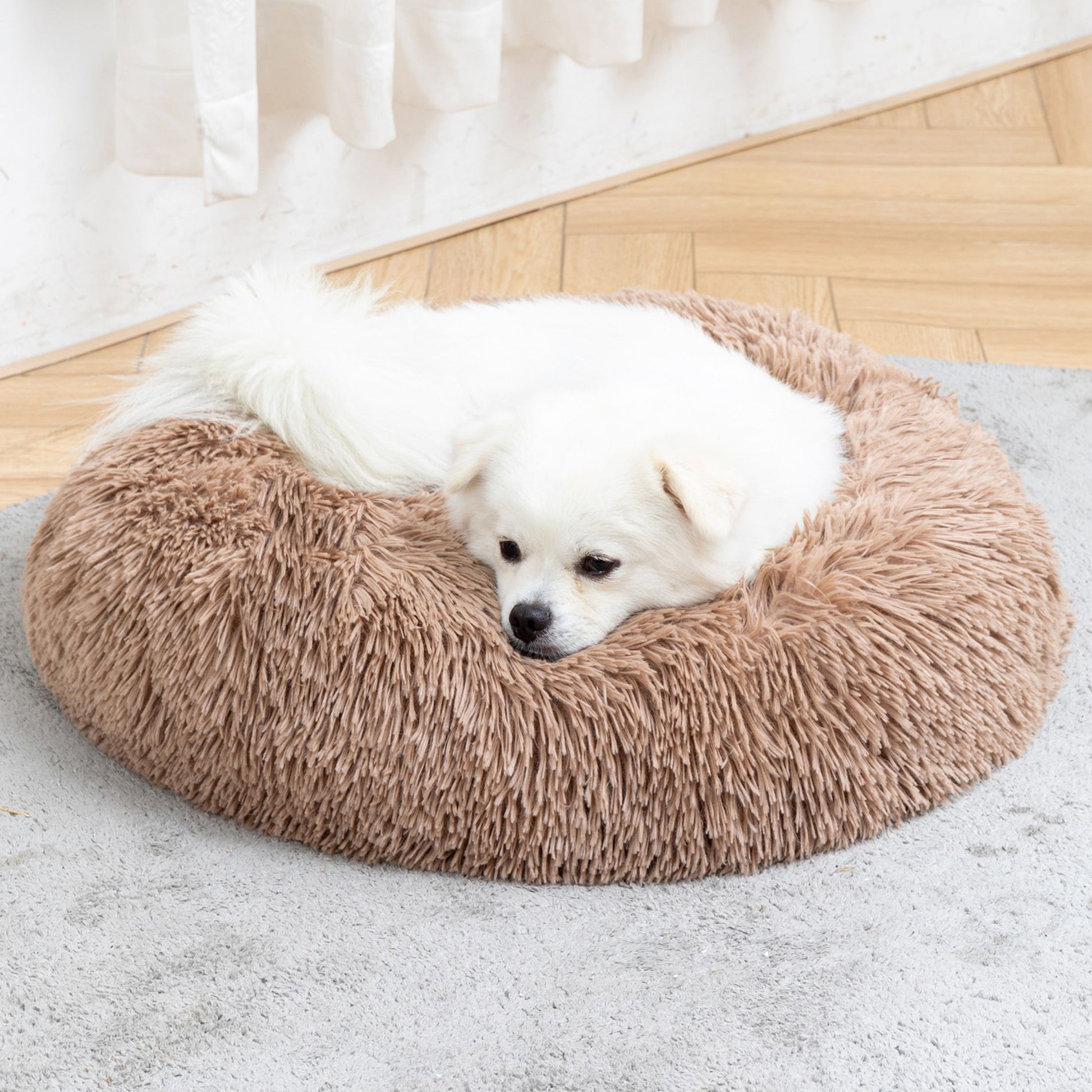 Fluffy Calming Donut Pet Bed