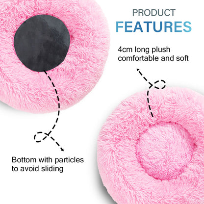 Fluffy Calming Donut Pet Bed