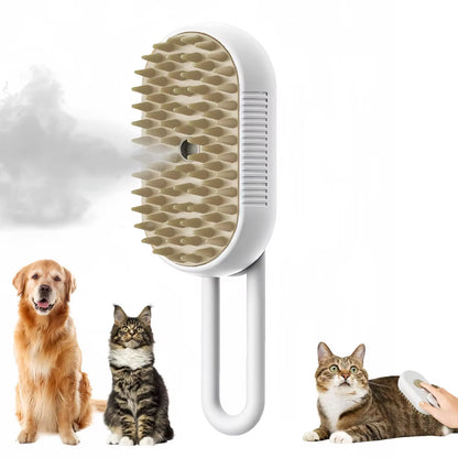 3-in-1 Electric Pet Grooming Steam Brush