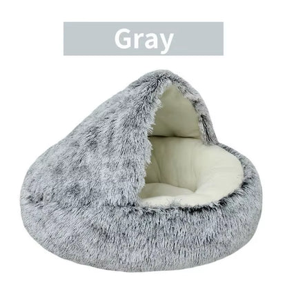 Cozy Plush Hooded Pet Bed