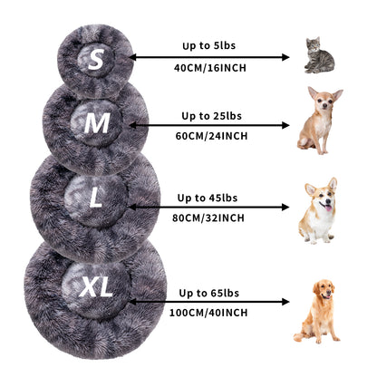 Fluffy Calming Donut Pet Bed