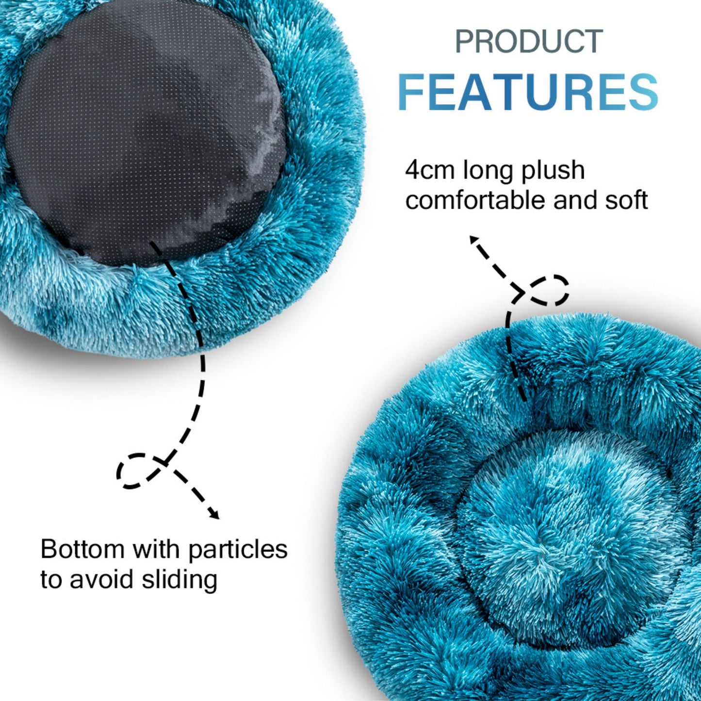 Fluffy Calming Donut Pet Bed