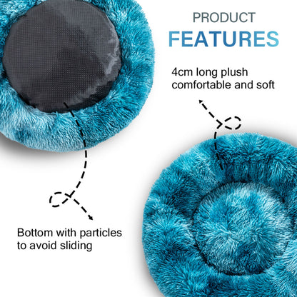 Fluffy Calming Donut Pet Bed
