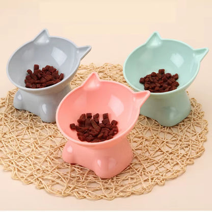 Elevated Tilted Cat Food & Water Bowl