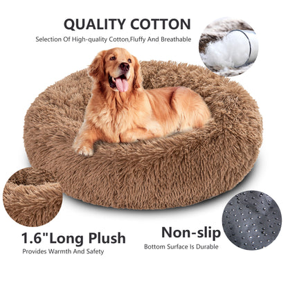 Fluffy Calming Donut Pet Bed
