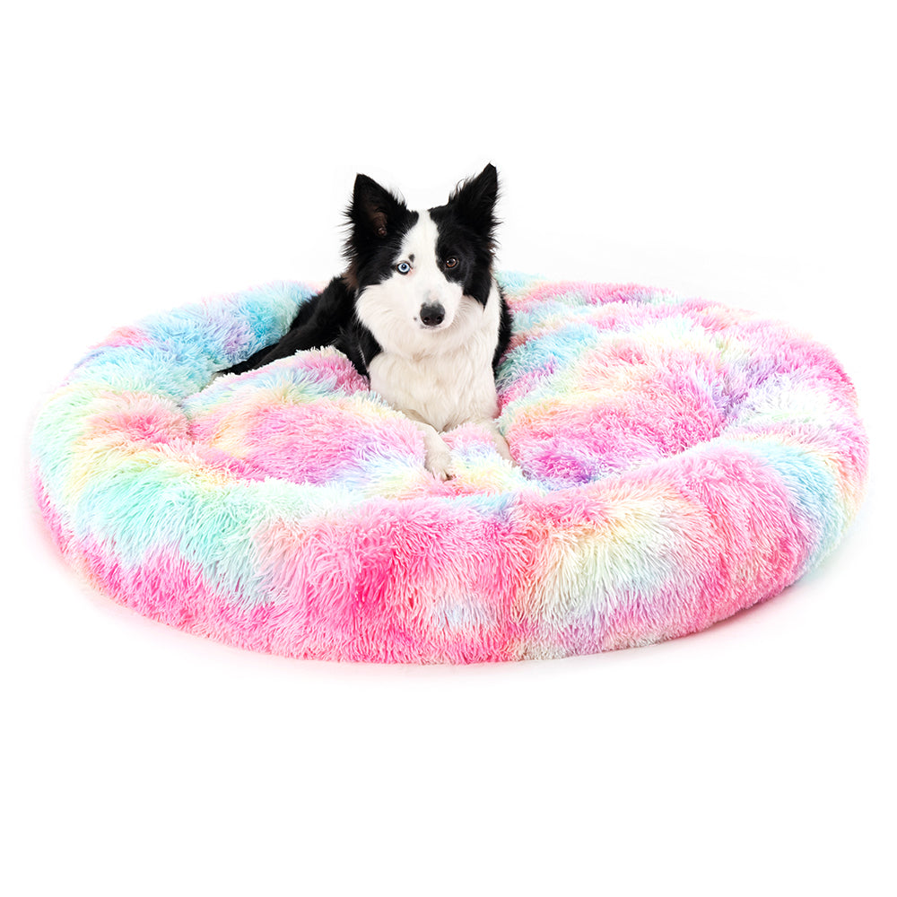 Fluffy Calming Donut Pet Bed