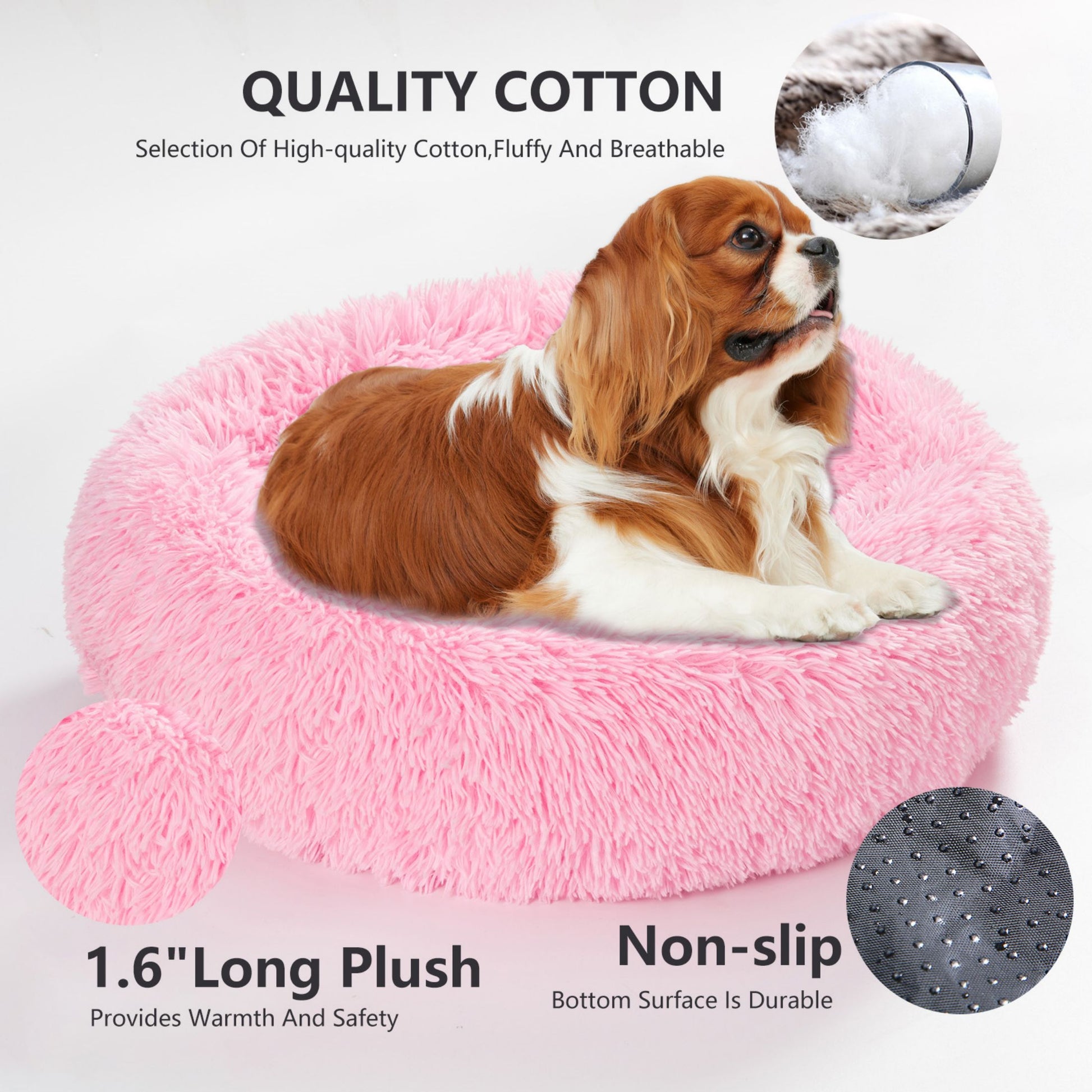 Fluffy Calming Donut Pet Bed