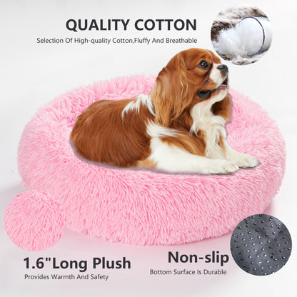 Fluffy Calming Donut Pet Bed