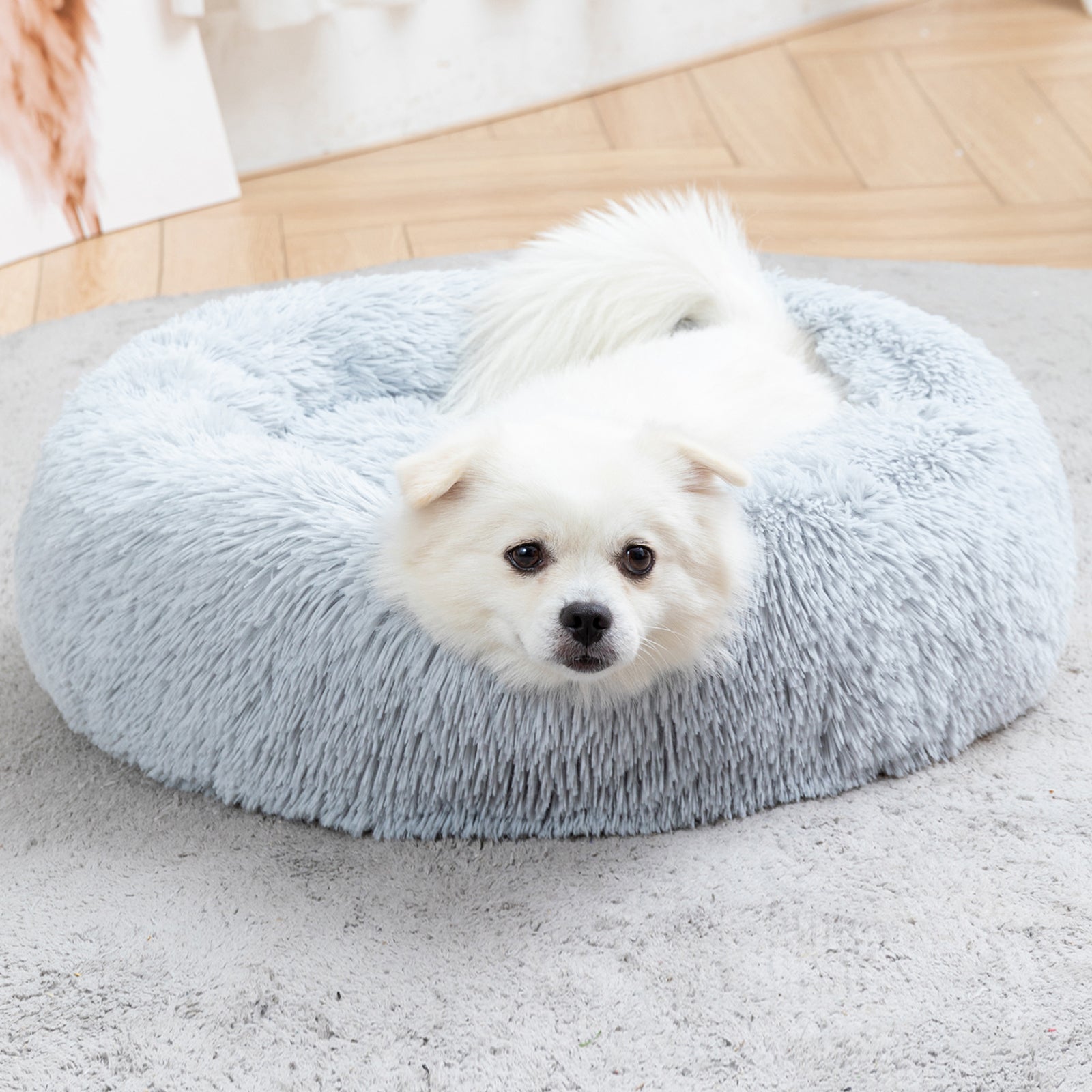 Fluffy Calming Donut Pet Bed