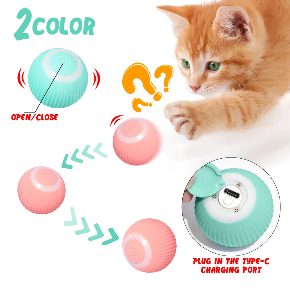 Interactive Automatic Rolling Cat Toy Ball