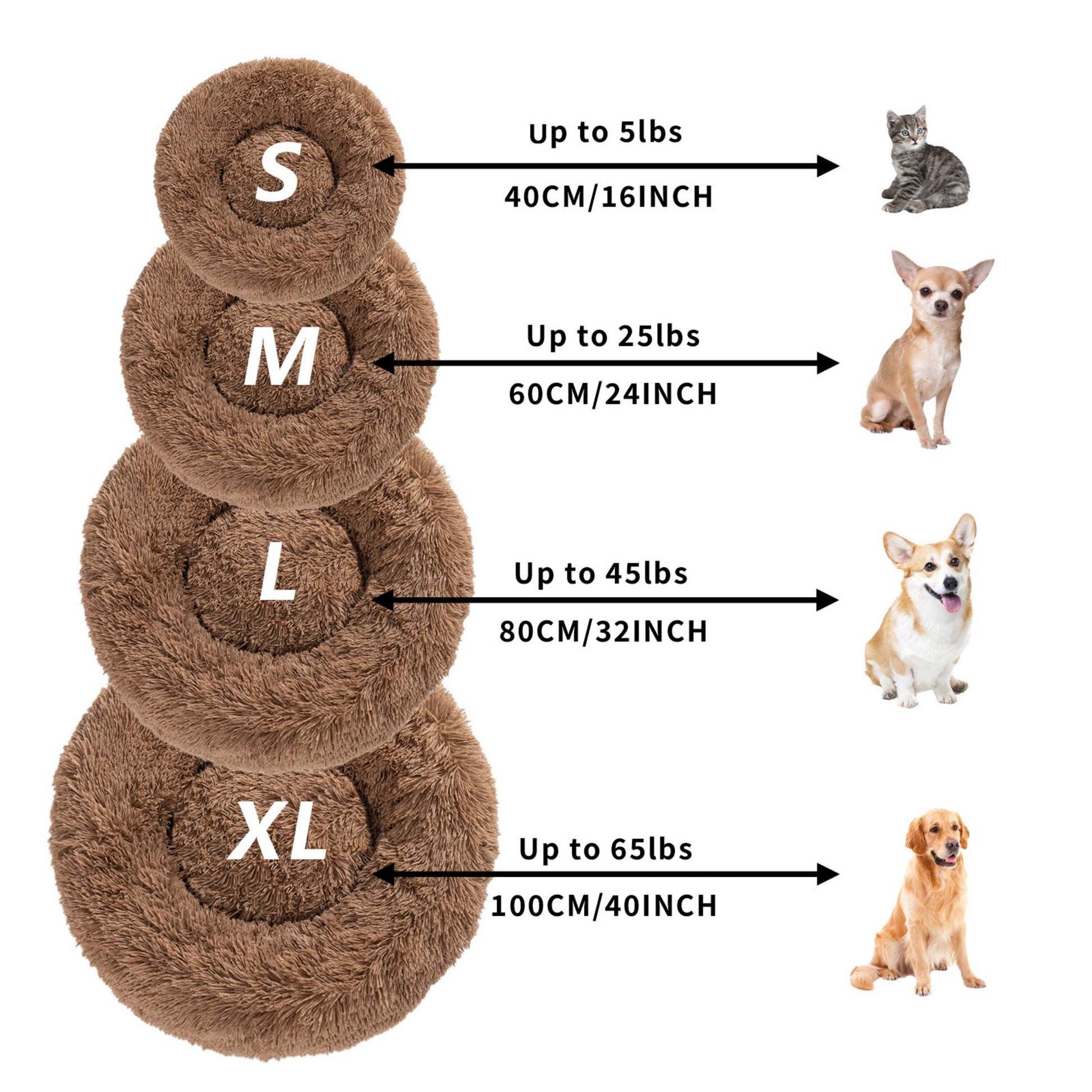 Fluffy Calming Donut Pet Bed