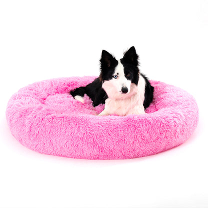 Fluffy Calming Donut Pet Bed