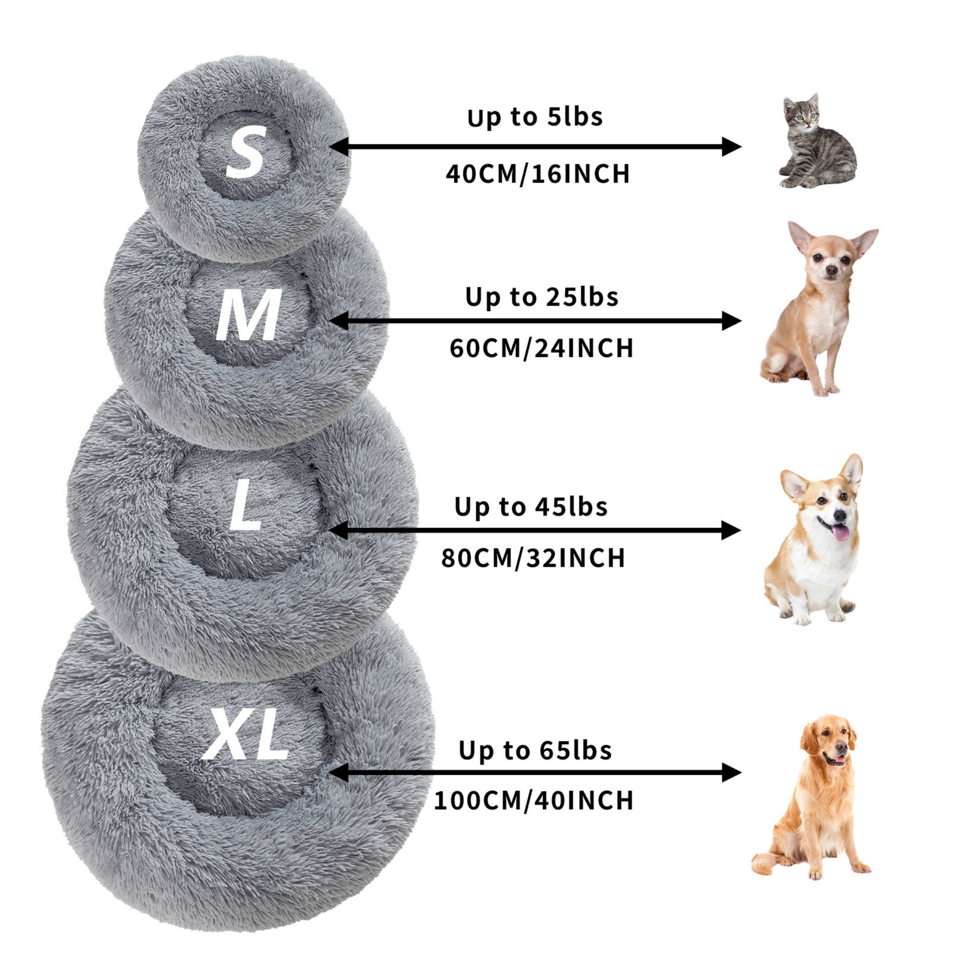 Fluffy Calming Donut Pet Bed