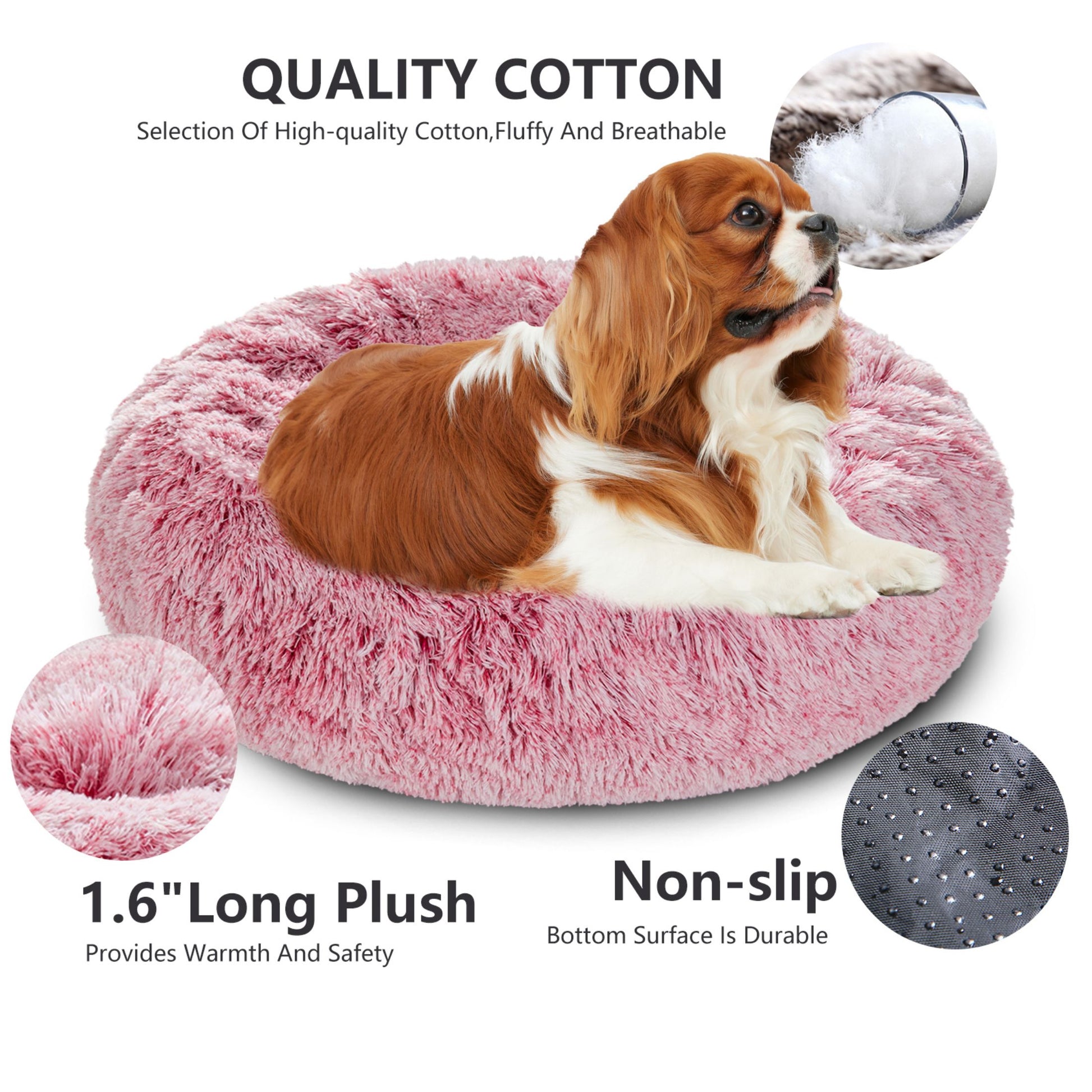 Fluffy Calming Donut Pet Bed