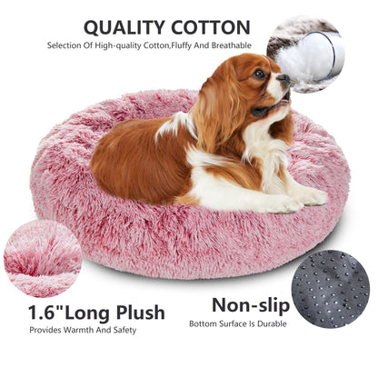 Fluffy Calming Donut Pet Bed