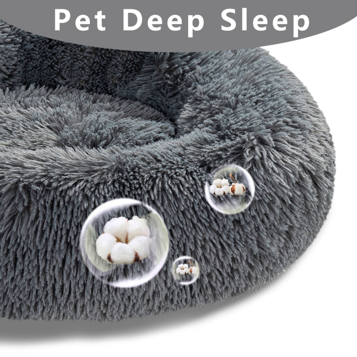 Fluffy Calming Donut Pet Bed