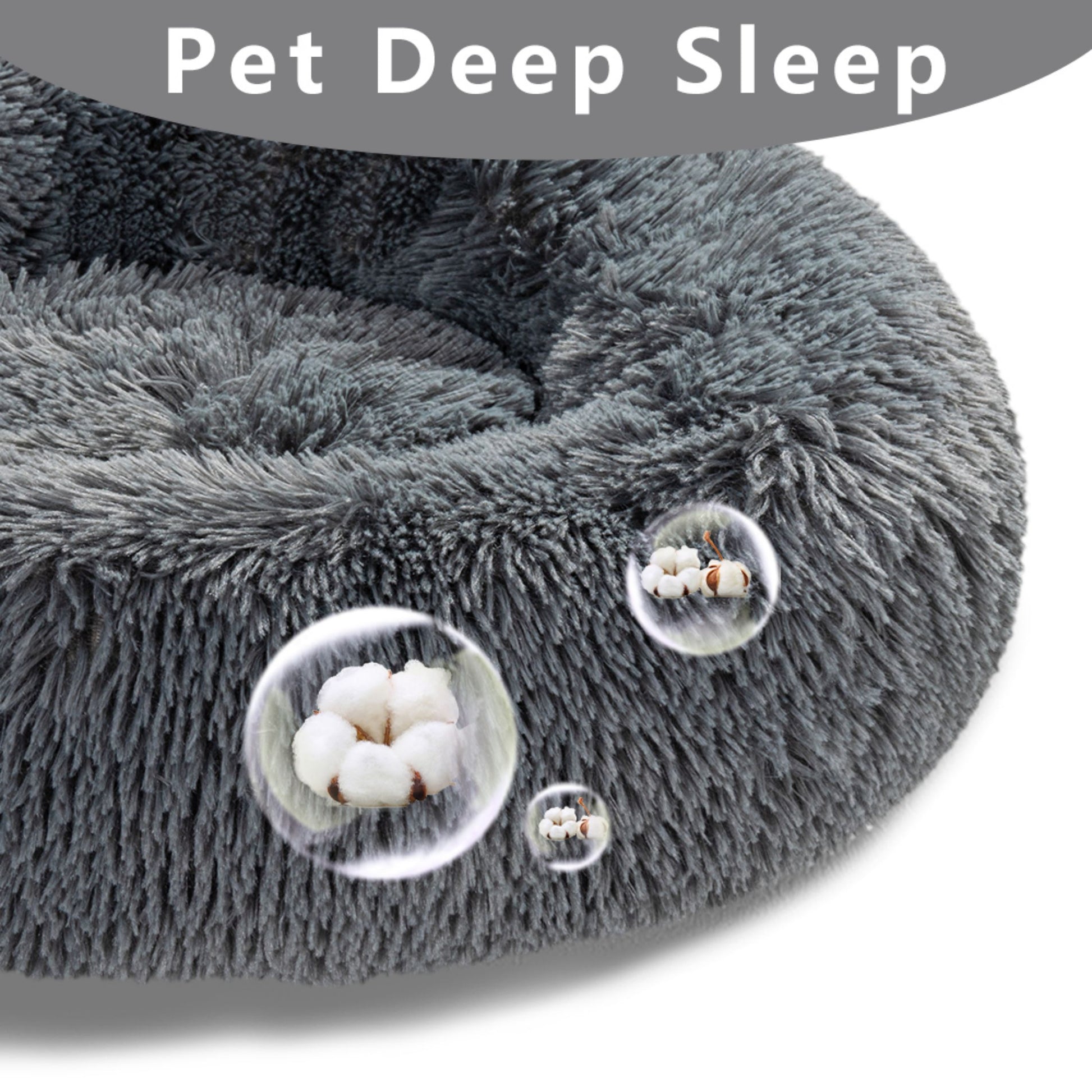 Fluffy Calming Donut Pet Bed