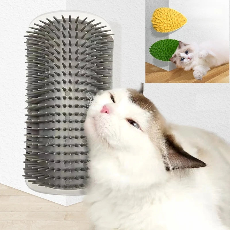 Self-Grooming Cat Scratcher & Massage Brush