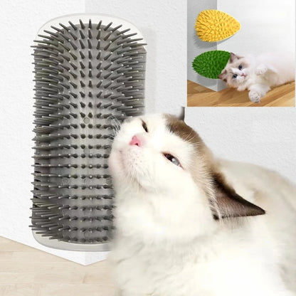 Self-Grooming Cat Scratcher & Massage Brush