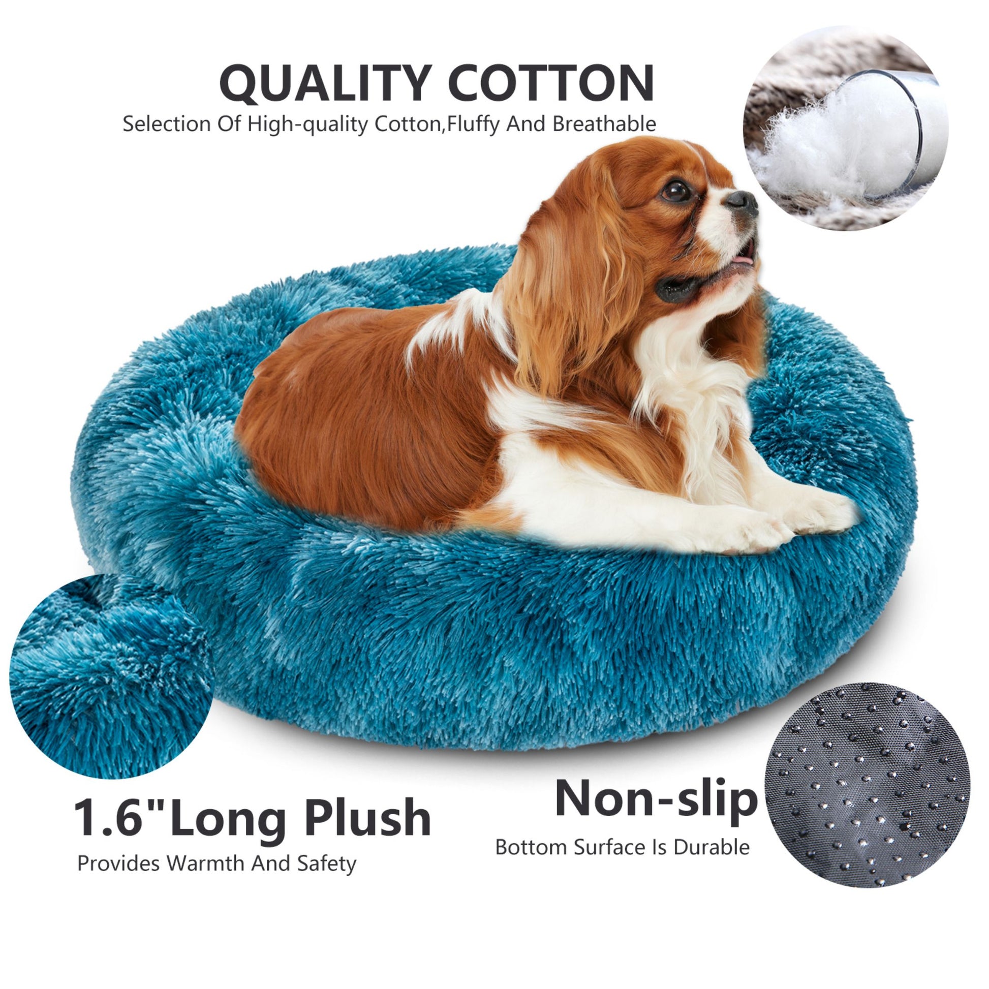 Fluffy Calming Donut Pet Bed