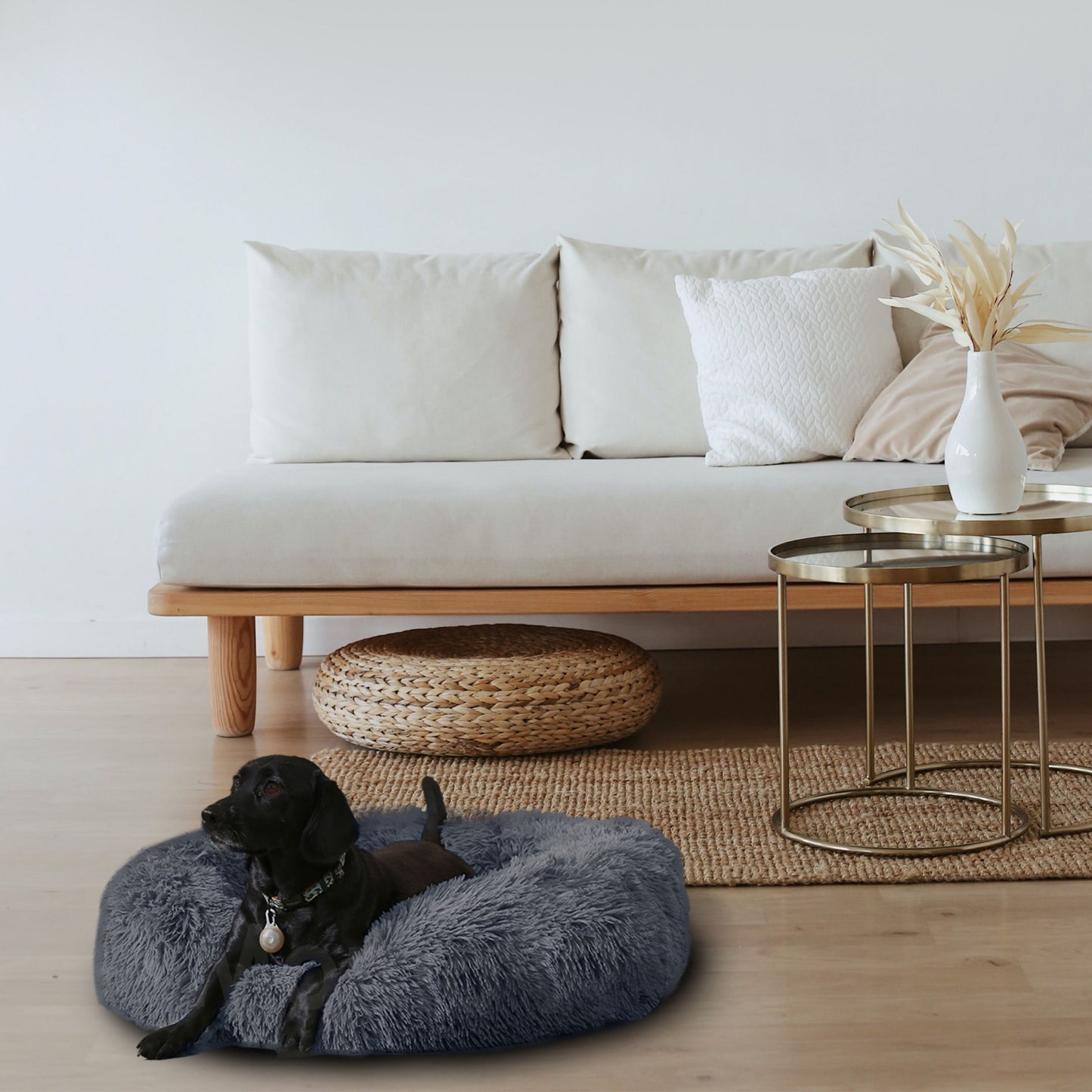 Fluffy Calming Donut Pet Bed